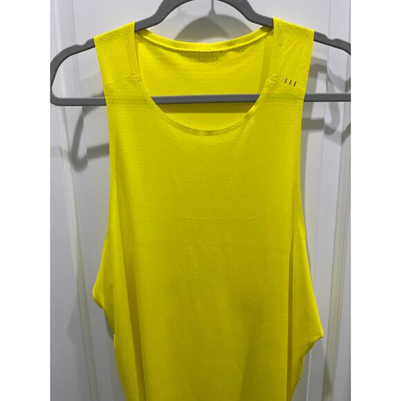 Lululemon Fast and Free Recycled Breathe Light Mesh Yellow Tank Top Sz XXL - Picture 3 of 7